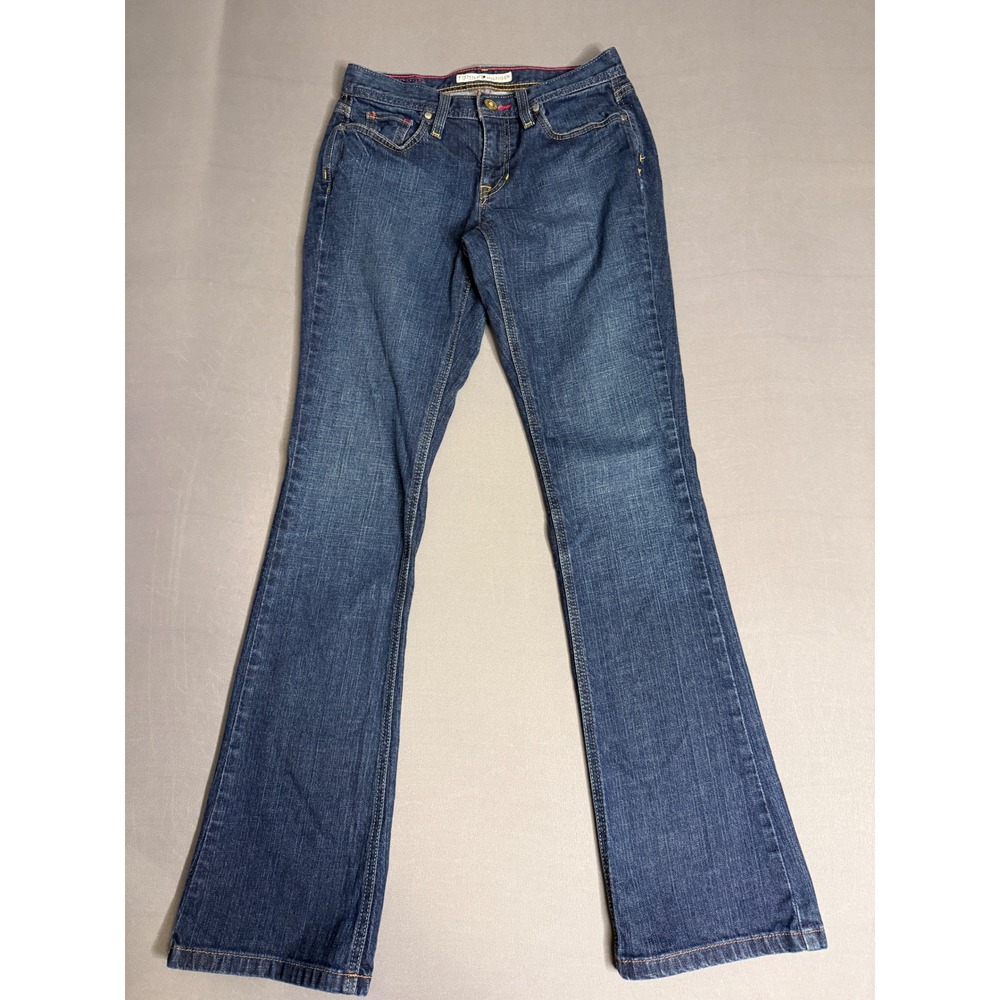 Tommy Hilfiger Women's Bootcut Jeans Dark Wash Denim Size 2‎